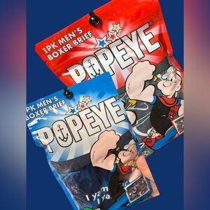 Mens size medium boxer briefs bundle Popeye strong muscles multicolor underwear